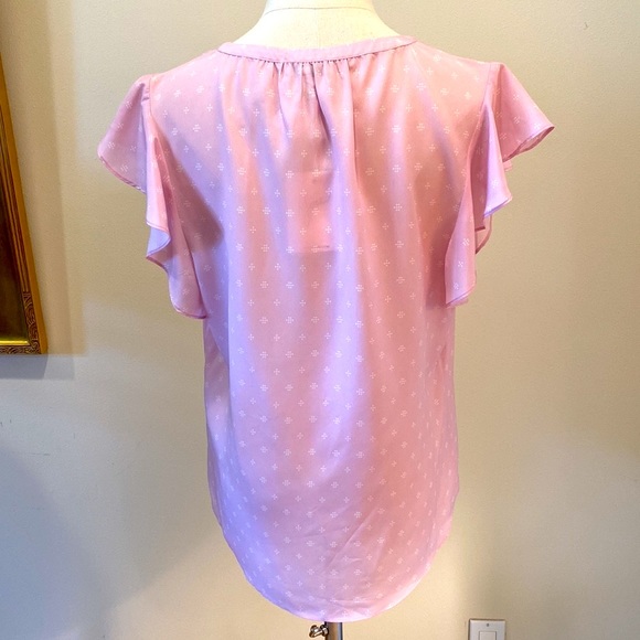 NWT Joie Crisbell Blouse Top M Split Neck Flutter Sleeve - Picture 3 of 7